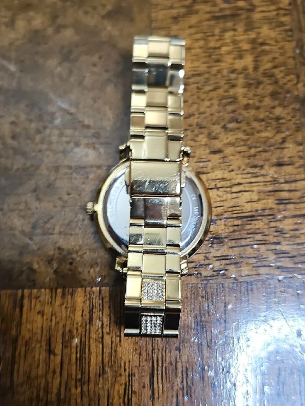 Michael Kors Gold-tone Floral Crystal Bracelet Watch with White Dial